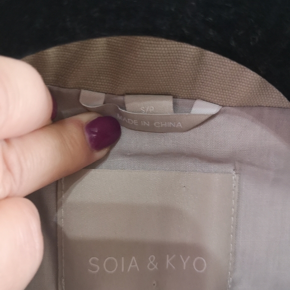 SOIA & KYO Kiera Moto Leather & Cotton Zip Up Jacket Sz Small - Picture 14 of 14